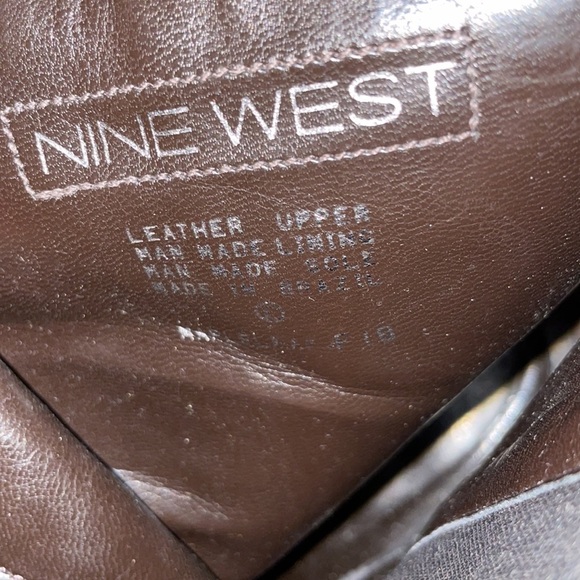 Nine west fringe chocolate heel moccasin boot fringe leather suede - Picture 5 of 6